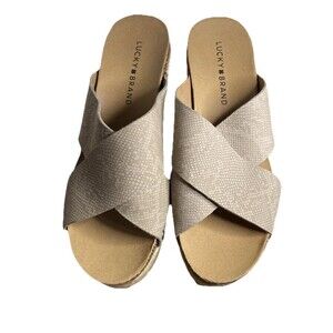 Lucky Brand Women's Neeka, Feather Grey, Size 9.5 Medium Wedges